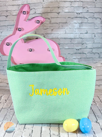 Monogrammed Gingham Easter Basket