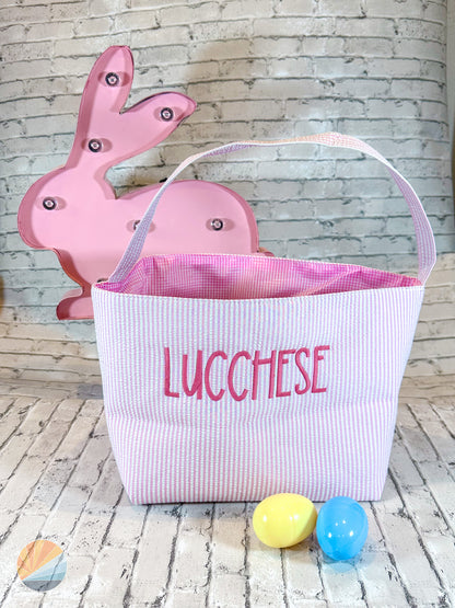 Monogrammed Gingham Easter Basket