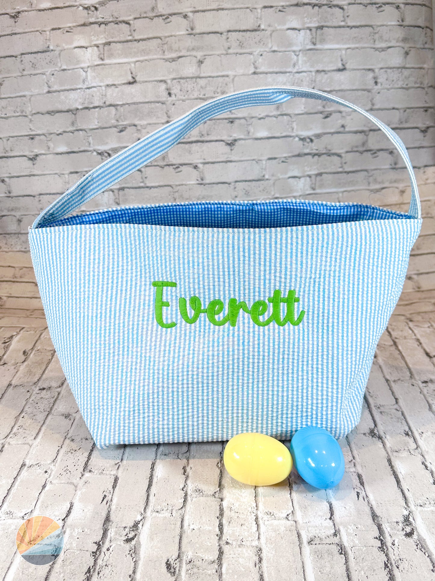 Monogrammed Gingham Easter Basket