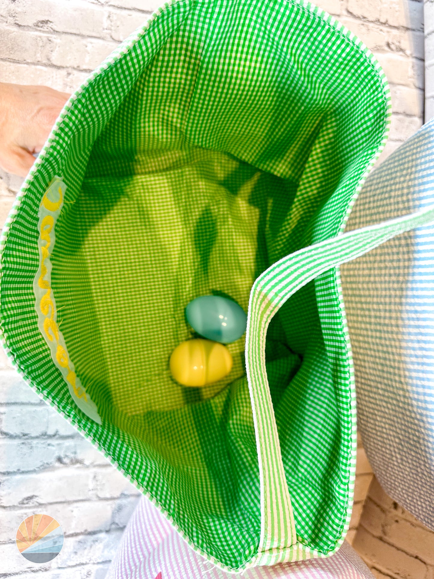 Monogrammed Gingham Easter Basket