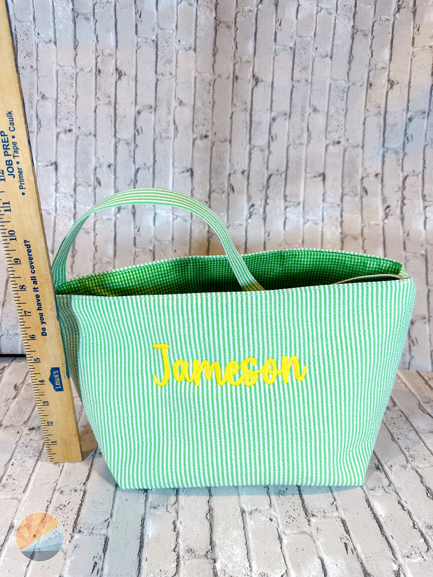 Monogrammed Gingham Easter Basket